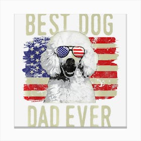 Limited Edition Mens Mens American Flag Best Poodles Dad Ever Canvas Print