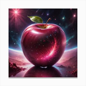 Red Apple In Space Canvas Print