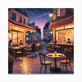 Cafe Terrace At Night (13) Canvas Print