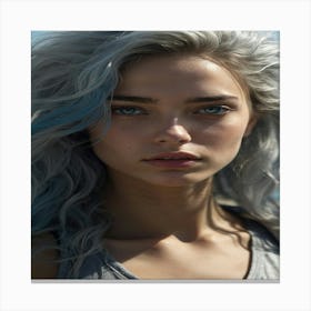 Girl With Gray Hair Canvas Print