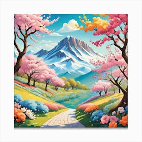 Mountain and Trees Canvas Print