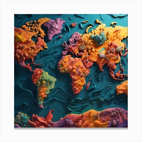 World Map 5 Canvas Print