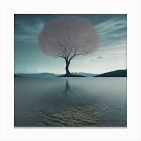 Tree On Water Canvas Print