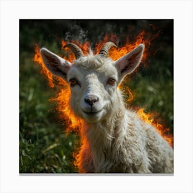 Goat On Fire Canvas Print