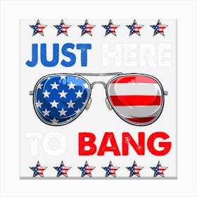 Trending Funny Patriotic 4th Of July Just Here To Bang Canvas Print