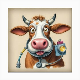 Cow With A Camera 2 Canvas Print