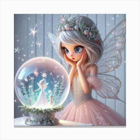 Fairy Princess & the Snow Globe 8 Canvas Print