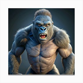 Angry Gorilla With Red Eyes Canvas Print