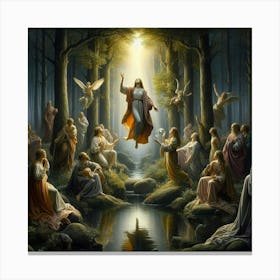 Jesus In The Forest Canvas Print