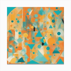 Cute Colorful Aesthetic Abstract Geometric In Bright O 2 Canvas Print