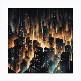 Cityscape At Night 6 Canvas Print