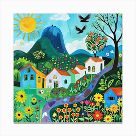 Kids Travel Illustration Rio 4 Canvas Print