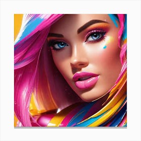 Colorful Girl 3 Canvas Print