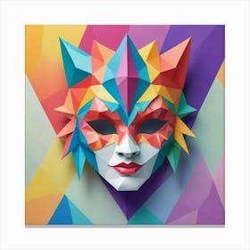 Abstract Cat Mask Canvas Print