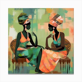 Two African Women Talking Canvas Print