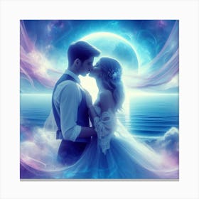 Lovers kissing 2 Canvas Print