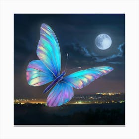 Butterfly At Night Canvas Print