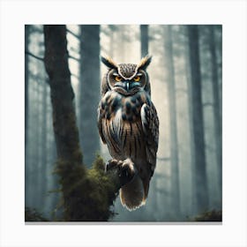 Owl In The Forest 60 Canvas Print