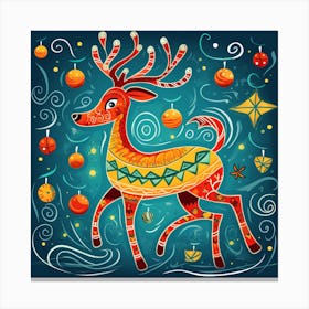 Christmas Deer Vector Canvas Print