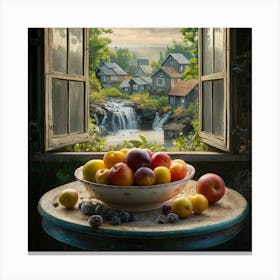 Bowl Of Fruit Canvas Print