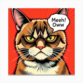 Grumpy Cat - Meeh Oww Text Canvas Print