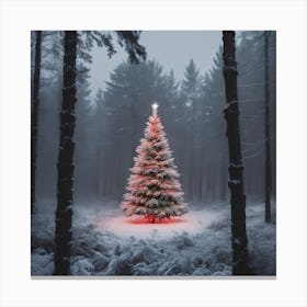 Christmas Tree In The Forest 22 Canvas Print