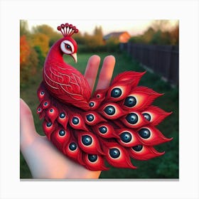 Red peacock 2 Canvas Print