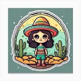 Mexico Sticker 2d Cute Fantasy Dreamy Vector Illustration 2d Flat Centered By Tim Burton Pr (30) Canvas Print