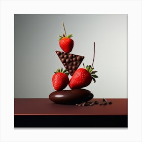 Strawbery And Choclate Art By Csaba Fikker017 1 Canvas Print