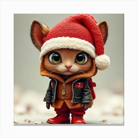 Santa Cat 2 Canvas Print