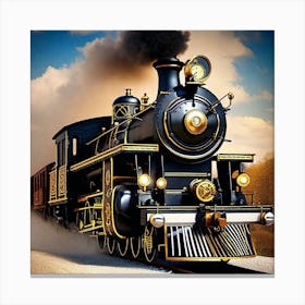 Train On The Tracks 7 Canvas Print