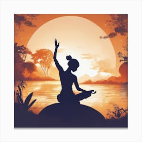 Woman In Yoga Pose Canvas Print