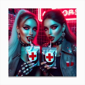 Two Vampires In A Bar Canvas Print