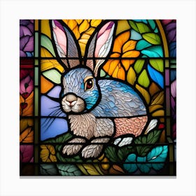 Stained Glass Rabbit pop art Canvas Print