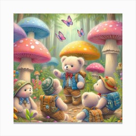 Teddy Bears In The Forest 1 Canvas Print