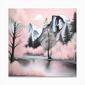 Yosemite Soothing Pastel Landscape Canvas Print