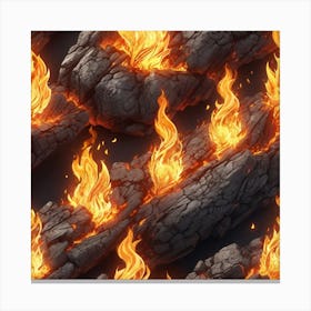 Fire On The Rocks Canvas Print