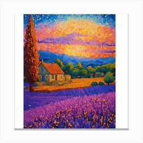 Lavender Fields At Sunset Canvas Print