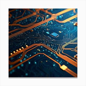 Close Up Of A Circuit Board Canvas Print