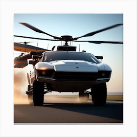 Helicopter  car Canvas Print