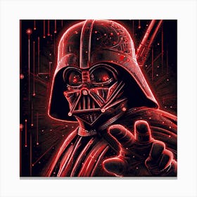 Darth Vader Neon Red Dark Side Star Wars Art Print Canvas Print