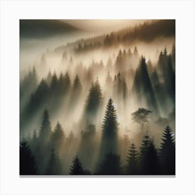 Sunrise In The Forest Canvas Print