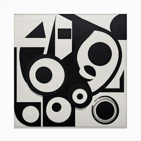 A Black And White Bold Geometric Shapes art print 3 Canvas Print