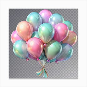 Bunch Of Colorful Balloons With Pastel Tones Canvas Print