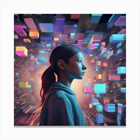 Girl In Space 1 Canvas Print