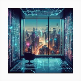 Futuristic Cityscape 34 Canvas Print