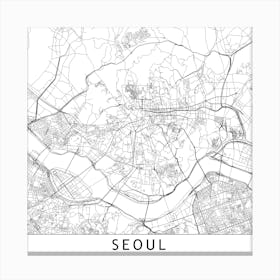 Seoul Map Canvas Print