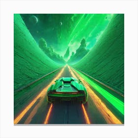 Car Driving Through A Tunnel Canvas Print