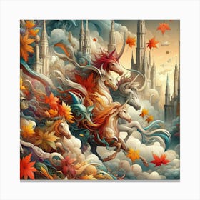 Horses In The Sky Canvas Print