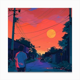 Sunset Painting, Sunset Painting, Sunset Painting Canvas Print